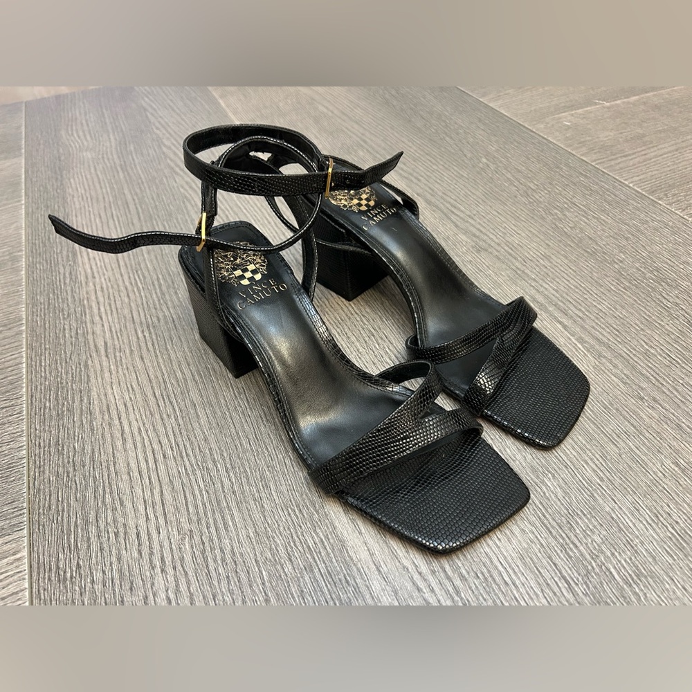 Vince Camuto Black Block Heel Sandals